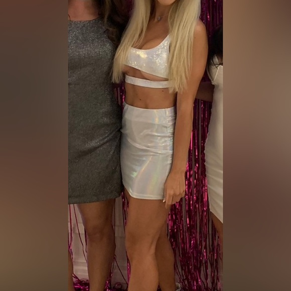 Metallic two-piece skirt set, sparkle - Picture 3 of 7